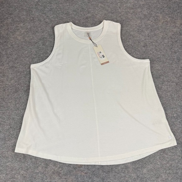 Calia Tops - CALIA Everyday Shirttail Tank Pure White Womens Plus 1X